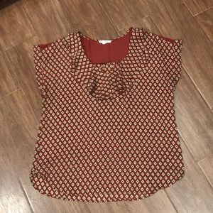 Pleione Rust, Green & Cream Top